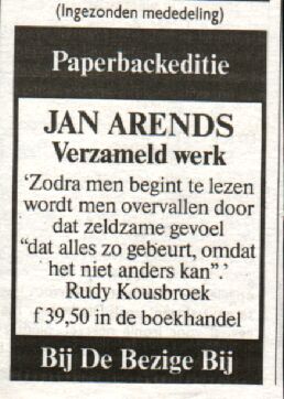 advertentie Jan Arends