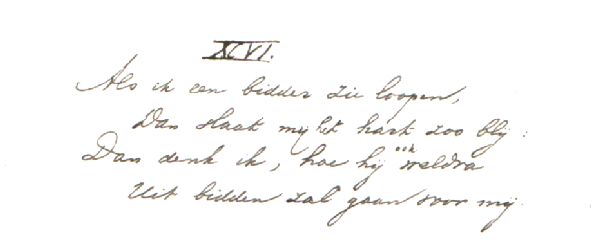 Immortelle XCVI, handschrift