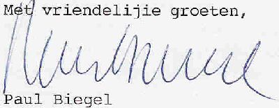 Handtekening Paul Biegel