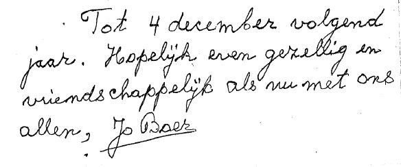 Handschrift Jo Boer