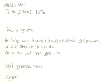 handschrift Agnes de Graaf