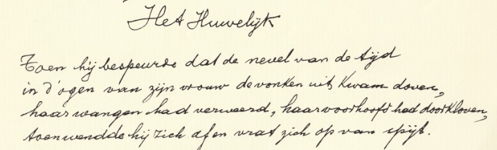 handschrift Willem Elsschot