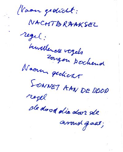 Handschrift Con Schröders