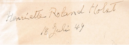 handtekening Henriëtte Roland Holst