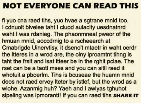 Not everyone can read this