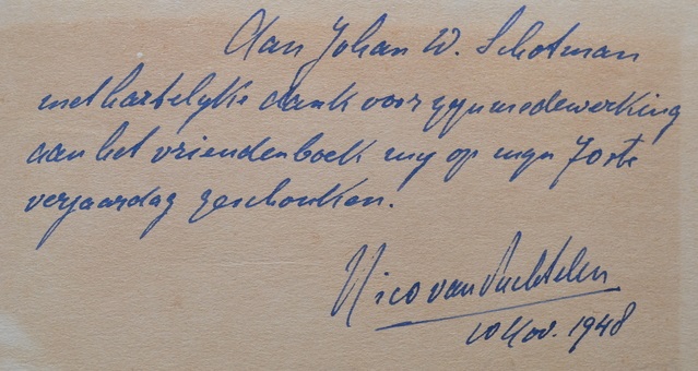 Handschrift Nico van Suchtelen