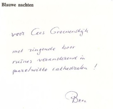Handschrift Ben Borgart