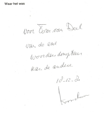 handschrift Koos Schuur