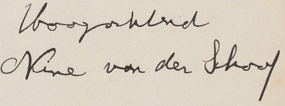 Handschrift Nine van der Schaaf