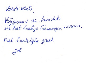 Handschrift Job Degenaar