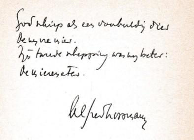 handschrift Alfred Kossmann