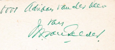 handschrift Maurice van Gelder