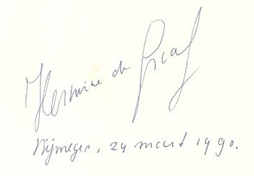Handtekeing Hermine de Graaf