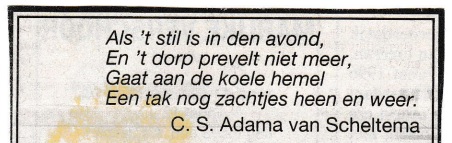 rouwadvertentie met tekst van C.S. Adama van Scheltema