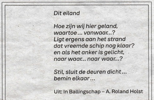 rouwadvertentie met tekst Adriaan Roland Holst