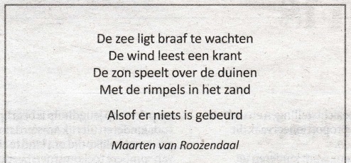 rouwadvertentie met tekst Maarten van Roozendaal
