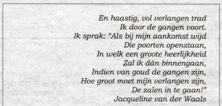 rouwadvertentie met tekst Jacqueline van der Waals