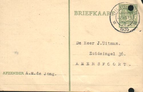 A.M. de Jong, briefkaart